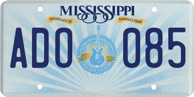 MS license plate ADO085