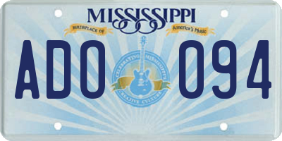 MS license plate ADO094