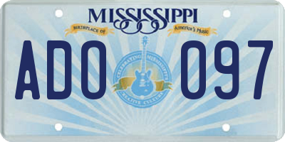 MS license plate ADO097
