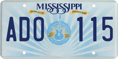MS license plate ADO115