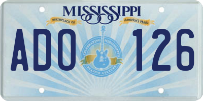 MS license plate ADO126