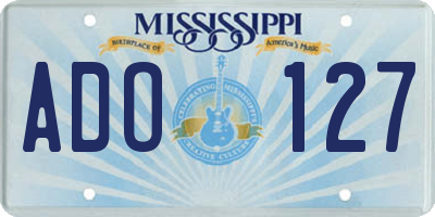 MS license plate ADO127