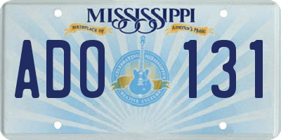 MS license plate ADO131