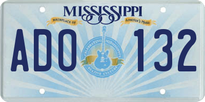 MS license plate ADO132