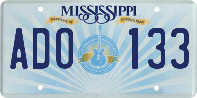 MS license plate ADO133