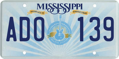MS license plate ADO139