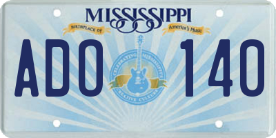 MS license plate ADO140