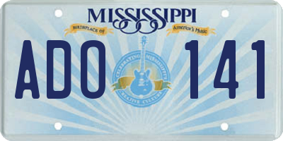 MS license plate ADO141