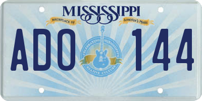 MS license plate ADO144