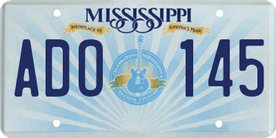 MS license plate ADO145