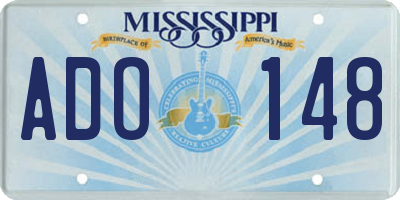 MS license plate ADO148