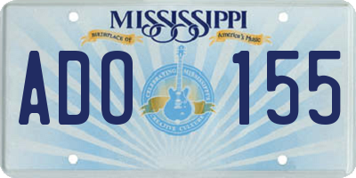 MS license plate ADO155