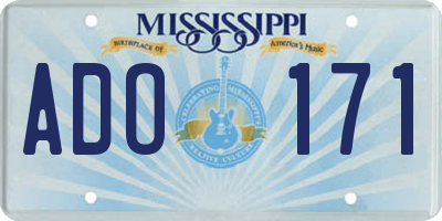 MS license plate ADO171