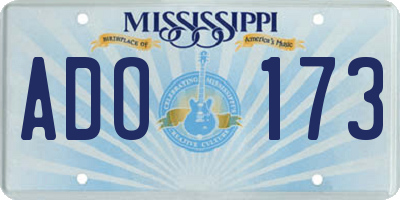 MS license plate ADO173