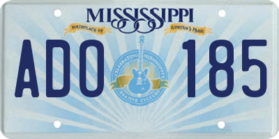 MS license plate ADO185