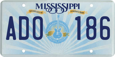 MS license plate ADO186