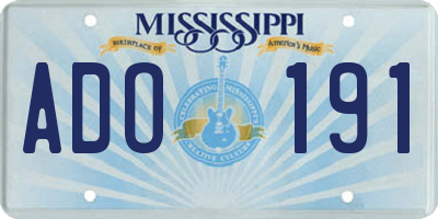 MS license plate ADO191