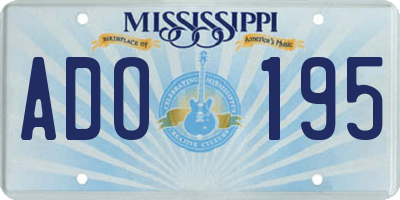 MS license plate ADO195