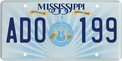MS license plate ADO199