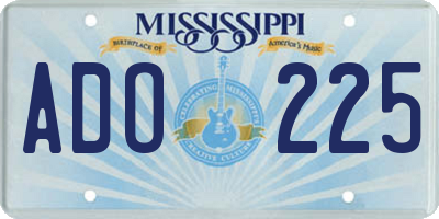MS license plate ADO225