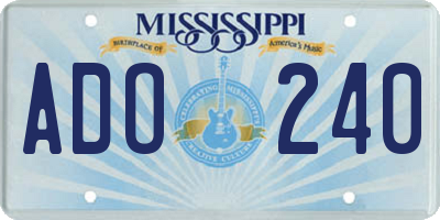 MS license plate ADO240