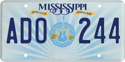 MS license plate ADO244
