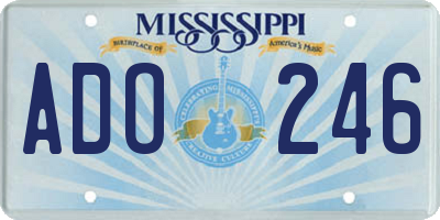 MS license plate ADO246