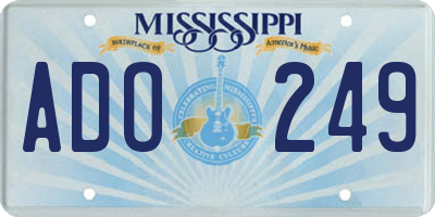 MS license plate ADO249