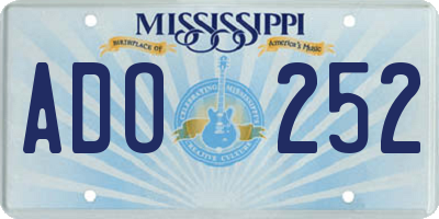 MS license plate ADO252