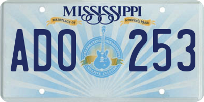MS license plate ADO253