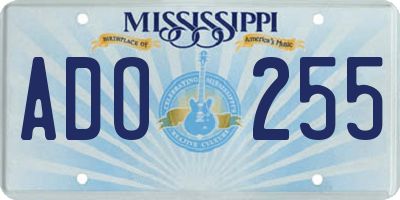 MS license plate ADO255