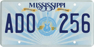 MS license plate ADO256