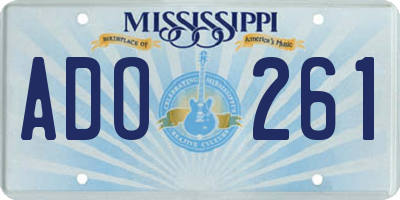 MS license plate ADO261