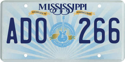 MS license plate ADO266