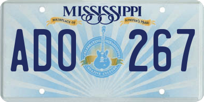 MS license plate ADO267