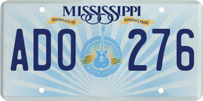 MS license plate ADO276