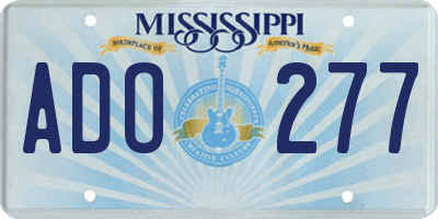 MS license plate ADO277