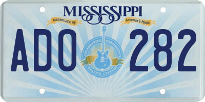 MS license plate ADO282