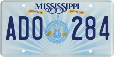MS license plate ADO284