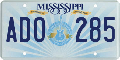 MS license plate ADO285