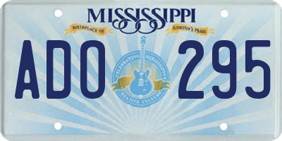 MS license plate ADO295