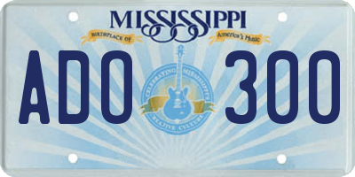 MS license plate ADO300