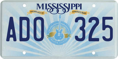 MS license plate ADO325