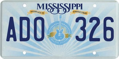 MS license plate ADO326