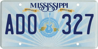 MS license plate ADO327