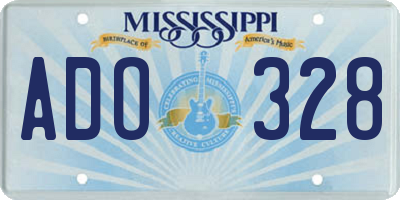 MS license plate ADO328