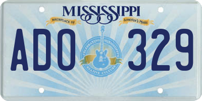 MS license plate ADO329