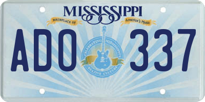 MS license plate ADO337