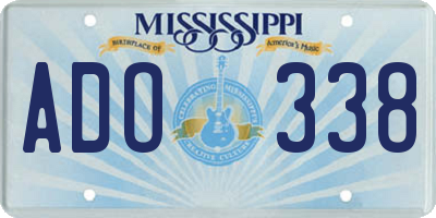 MS license plate ADO338