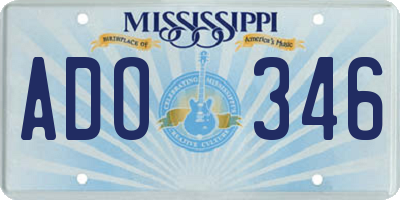 MS license plate ADO346